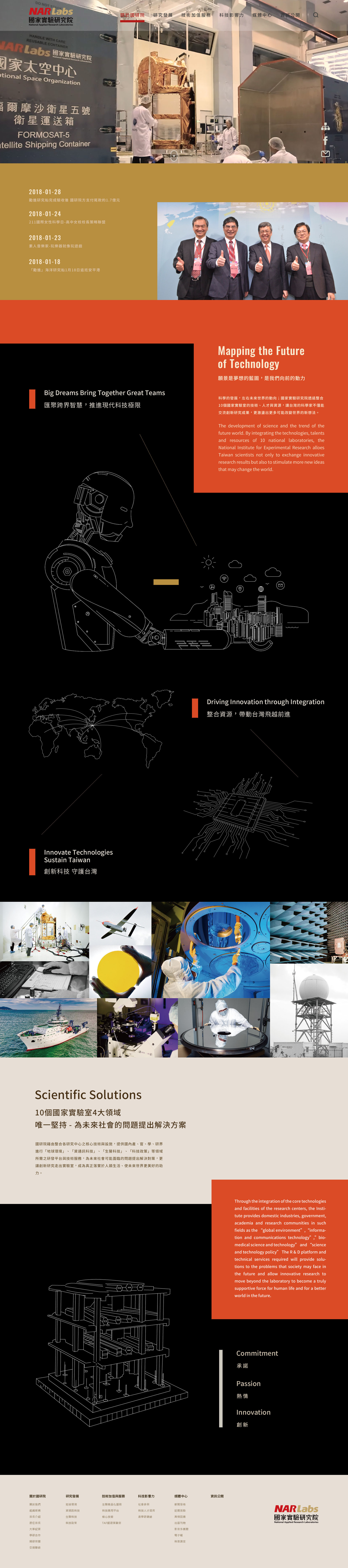 國家實驗研究院版型二首頁畫面